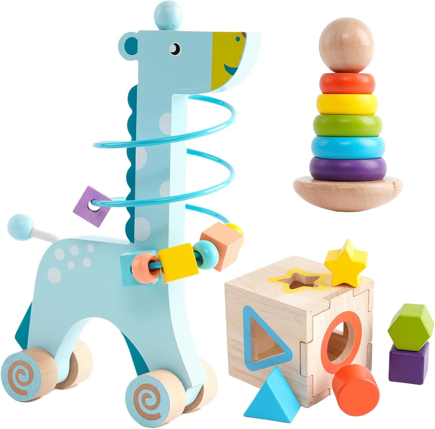 Дървена Играчка Жираф в Стил Монтесори