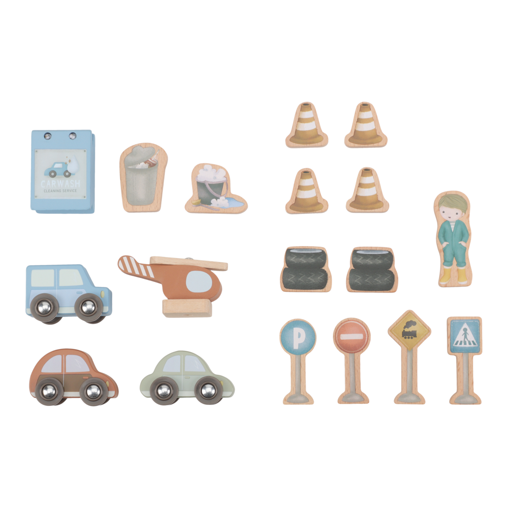 Дървен Паркинг с Коли и Хеликоптер FSC