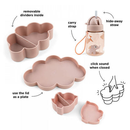 3 в 1 - Кутия за обяд, Кутия за снакс и Бутилка със сламка Playground