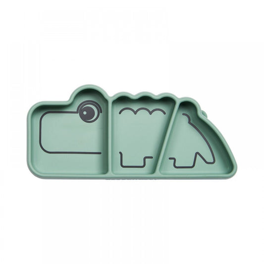 Силиконова чиния с разделения и вакуум Stick & Stay Croco