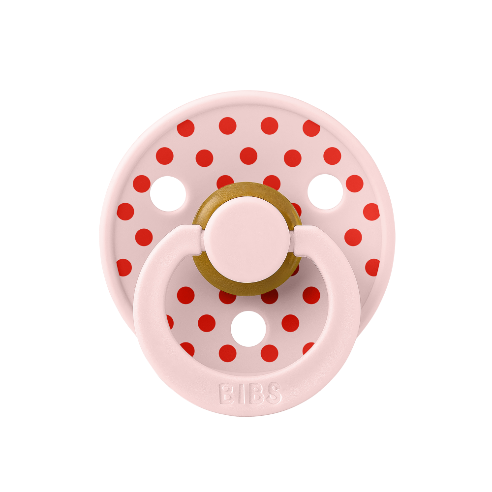 2 бр. Биберони BIBS COLOUR Polka Blossom/Candy Apple, 0-6 месеца