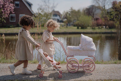 Метална бебешка количка за кукли Soft Flowers