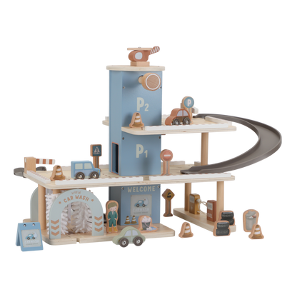 Дървен Паркинг с Коли и Хеликоптер FSC