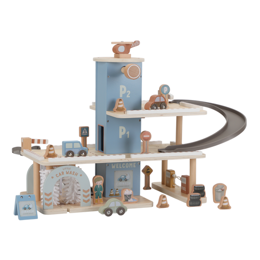 Дървен Паркинг с Коли и Хеликоптер FSC