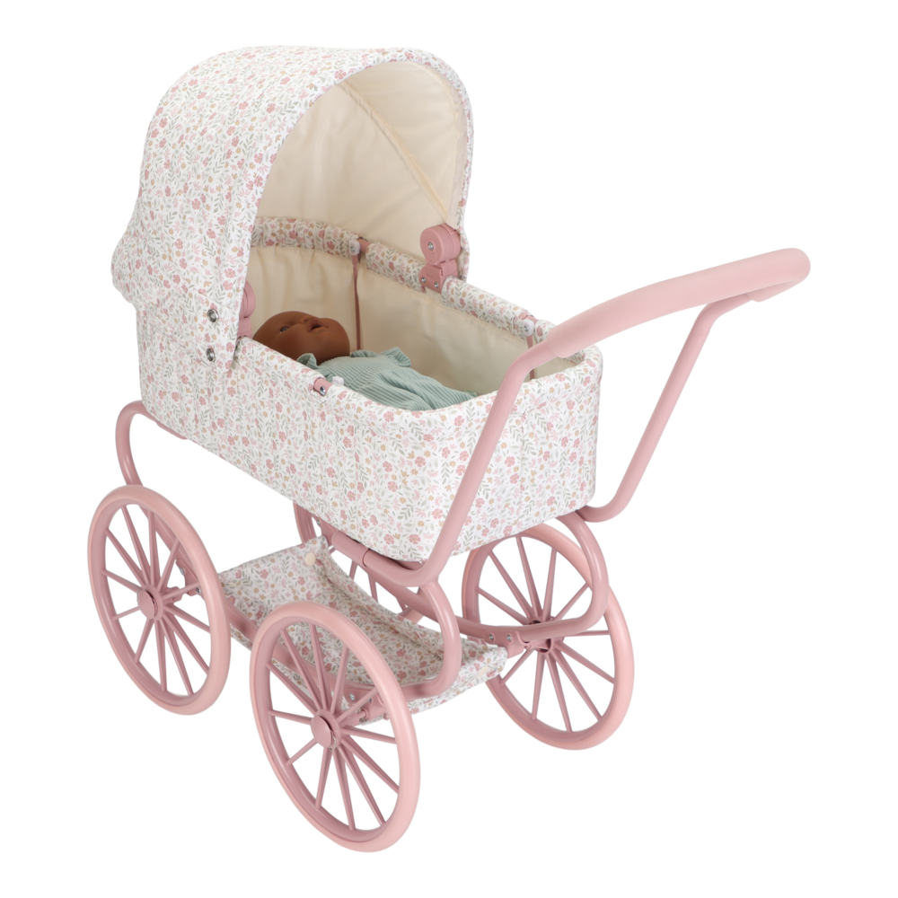 Метална бебешка количка за кукли Soft Flowers