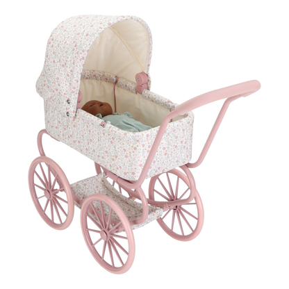 Метална бебешка количка за кукли Soft Flowers